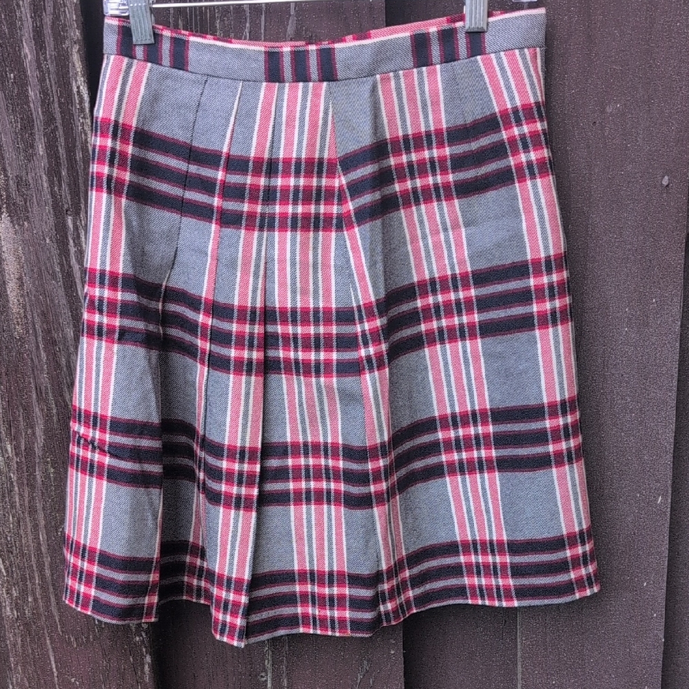 Plaid Women's Skirt in Red and Gray